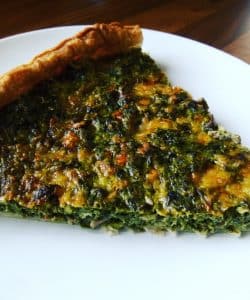 une recette de quiche aux épinard et à la whey bio