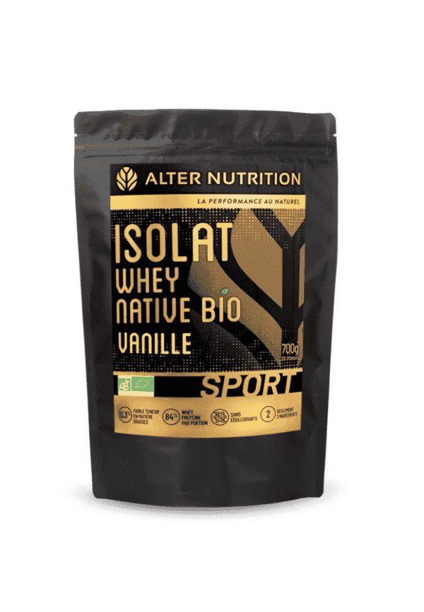 Isolat whey bio native 700g Alter Nutrition la performance au naturel