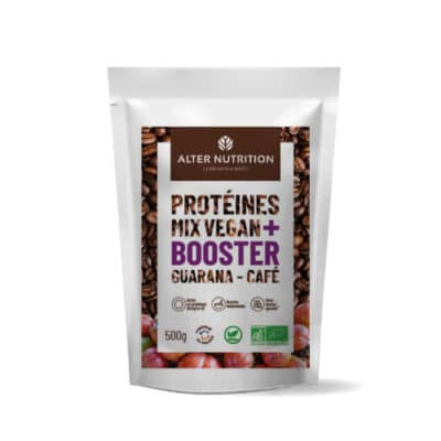 Protéines Mix vegan bio Booster guarana café