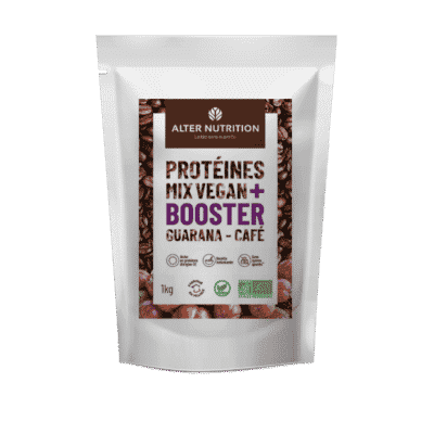 Protéines Mix vegan bio Booster guarana café