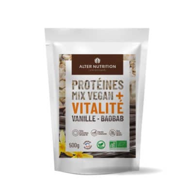 Protéines Mix vegan bio Vitalité vanille baobab