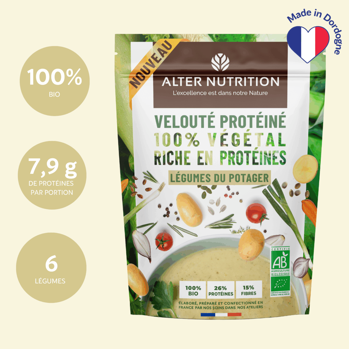 Pack préparations protéinées bio en poudre 5 x 180g