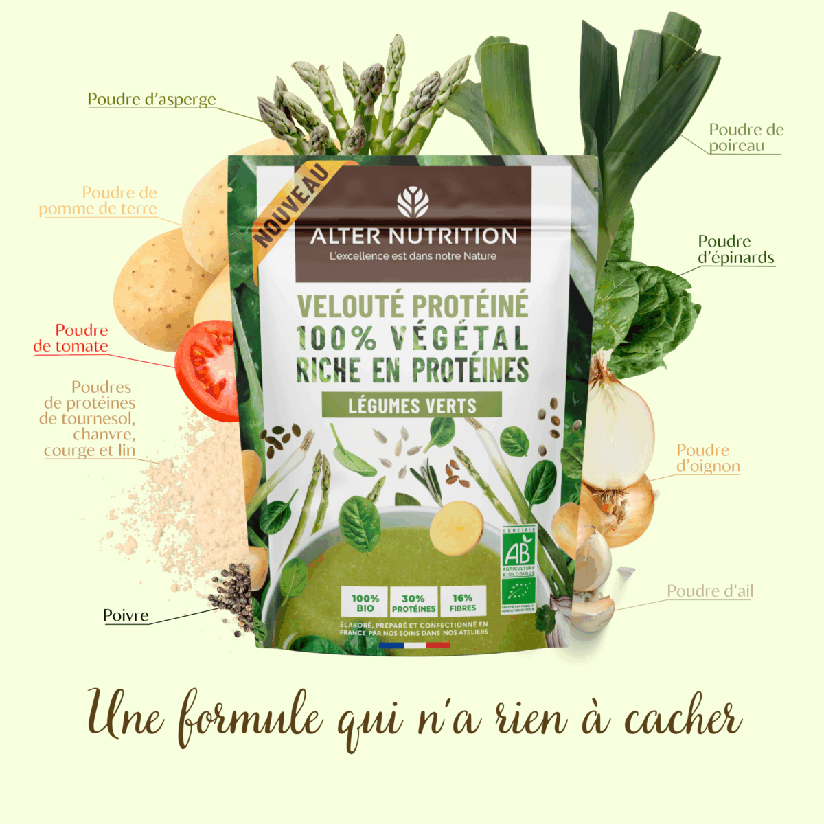 Pack préparations protéinées bio en poudre 5 x 180g