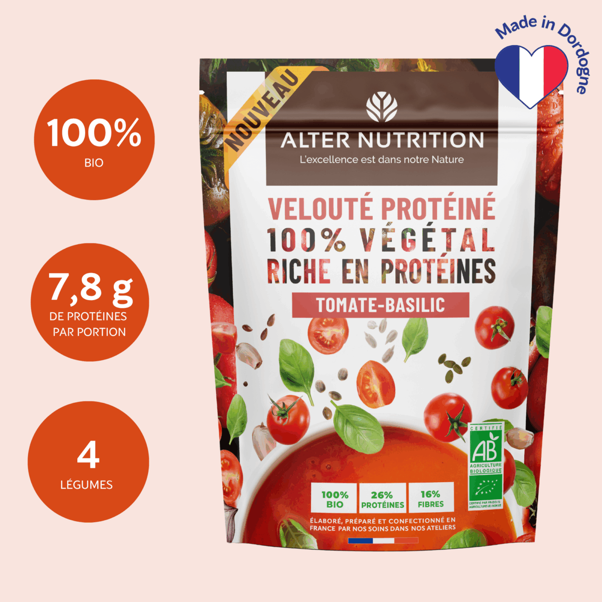 Pack préparations protéinées bio en poudre 5 x 180g